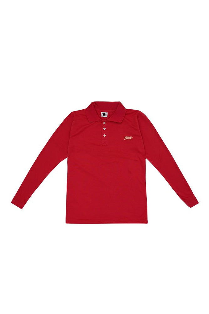 Budak Baek Logo Long Sleeve Polo Unisex Tee - Red